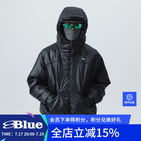 蓝岐 BLUE100克金标P棉Primaloft棉衣防泼水保暖连帽棉服外套 黑灰色