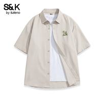 班尼路 S&K系列短袖衬衣男夏季柔软亲肤舒适透气青少年宽松休闲翻领上衣