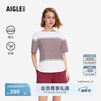 AIGLE 女士短袖T恤圆领户外休闲上衣 时尚
