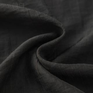 晚白 冰丝拼接莱赛尔假两件连衣裙 黑色 M