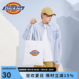 Dickies 男女帆布袋 logo印花通勤公文袋购物袋 DK010511 白色