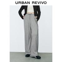 URBAN REVIVO UWG650079 松紧腰高腰阔腿裤 女士休闲裤