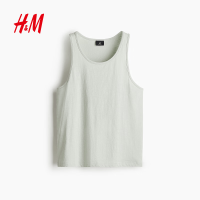 H&M 男装背心夏季潮流时尚简约休闲标准版型背心1288283 浅绿松石色 S 170/92