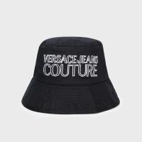 VERSACE JEANS COUTURE 范思哲黑白刺绣字母纯棉渔夫帽