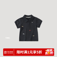 巴厘小猪 男童薄款短袖上衣 夜色蓝 120