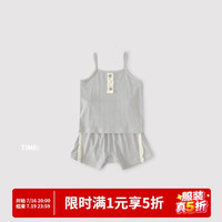 巴厘小猪 儿童吊装夏季无袖薄款两件套 格雷灰 110