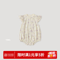 巴厘小猪 女宝宝小飞袖连体衣