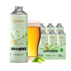 海底捞 龙井小麦茶啤精酿啤酒 1L*6罐