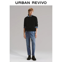 URBAN REVIVO UMM850096 复古水洗猫须 蓝色 30 男士牛仔裤