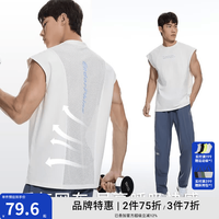 omG! OMG坎肩无袖运动背心男士后背透气吸汗印花健身衣服跑步t恤训练夏季 纯洁白 M