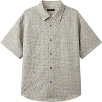 gxgjeans 肌理感撞色翻领短袖衬衫 绿色 M(170)