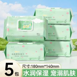 乐仙町 湿纸巾 80片*5包 加大加厚