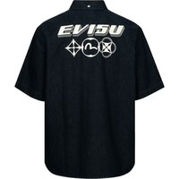 EVISU 男士商标及家花印花短袖衬衫