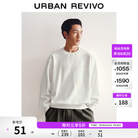 UR UR2026秋季新款男装休闲字母印花圆领宽松卫衣UUY460007 本白 M