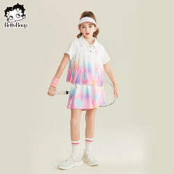 贝蒂 女童运动速干T恤短袖裤子套装韩版夏季中大童儿童渐变两件套