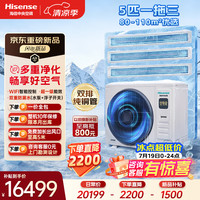 海信 中央空调一拖三5匹多联机优享家省电两室一厅外机双排纯铜管80~110㎡ HVR-120W/ZAFZBp