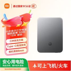 小米（MI）小米金沙江充电宝 超薄磁吸 5000毫安 45W 银白色 内含c-c线可充电脑ip