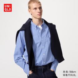 优衣库 482461 优质长绒棉 天蓝色 4XL 长袖衬衫