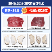 海尔 宝蓝冰柜小型家用冷柜200/300升无需频繁除霜一级能效节能全冷冻超低温家庭单温冷藏大容量商