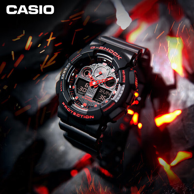 CASIO G-SHOCK系列 男士防震防水运动手表GA-100BNR-1APR