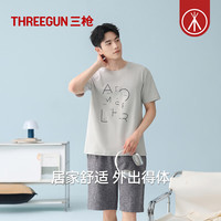 三枪 100%纯棉短袖短裤家居服套装