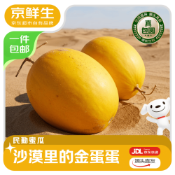 京鲜生 黄河蜜瓜 净重4.5斤起 2-4个 箱装