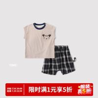巴厘小猪 儿童无袖分体套装 浅驼色 73cm