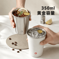 京东京造 不锈钢水杯 马克杯 珍珠白350ml*2