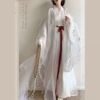 绘自然 梨花庭）汉服女绣花古装大袖直裾双层魏晋交领刺绣清冷超仙古风