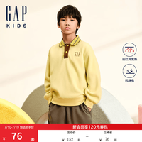Gap 男童远红外发热抓绒卫衣上衣641908 黄色 120 cm(6-7岁) 亚洲尺码