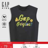 Gap 男女童大童2026春季新款凉感莱赛尔混纺logo针织背心867541