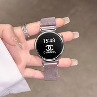 移动端：适用华为gt6表带gt5新款米兰gt4编织金属watch5磁吸不锈钢gt3运动透气智能手表带pro韩系腕带高级感夏天女士
