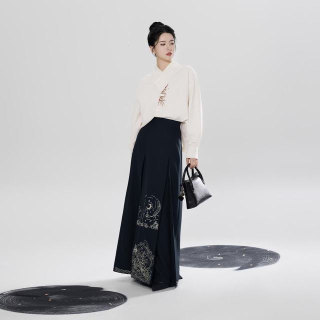 织造司×广州海事博物馆[夜海行动]国风衬衫改良三裥裙半裙