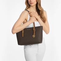 MICHAEL KORS 迈克高仕 MK QUINN 女士中号手提包托特包 深棕色/橡果棕 252 (老花款) 中号