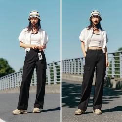森马 休闲裤女高街盐系工装裤百搭ins潮秋显瘦阔腿裤女生简约潮酷