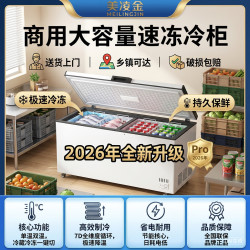 美凌金 商用冰柜全冷冻家用卧式冷柜一级能效大容量冷柜冷藏冷冻两用单温双温冰箱雪糕展示柜速冻柜