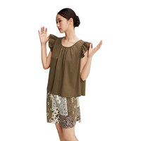 安之伴 纯棉巨凉感 可可棕 S 女士家居服套装