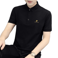 皮尔·卡丹 短袖Polo衫 黑色 L 男装