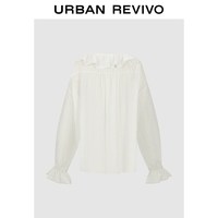 URBAN REVIVO UYL260093 蕾丝花边系带开襟衬衫