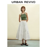 URBAN REVIVO UYL560022 蝴蝶结拼接层叠蛋糕半身裙