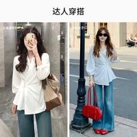 香影 C85S534 V字翻领掐腰 女士衬衫