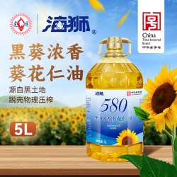 海狮 光明海狮580黑葵浓香葵花仁油 5L 去皮物理压榨食用 零反式脂肪酸