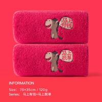 无印良品 毛巾抗菌毛巾马上成功有钱礼盒装加厚全棉福利 无礼盒 2条(120g/条)
