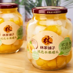 林家铺子 纤干为净黄桃罐头开罐即食 *1罐双色罐头