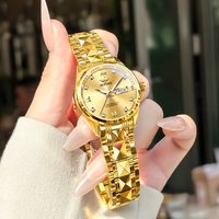 移动端：阁海 18k全金 瑞士认证 女士机械表