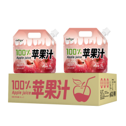 豪园 Apple Juice 100%果汁含量苹果汁饮料 1L*2袋