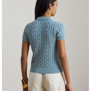 拉夫劳伦 绞花针织Polo衫 女士毛衣