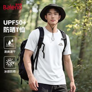 班尼路 冰感防晒 白色#JPB线条咖山 3XL 男士T恤