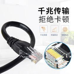 千飒 S18 六类网线千兆双绞线CAT6电脑宽带路由器监控成品网络跳线 黑色六类千兆3米