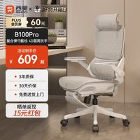 西昊 久坐舒适 人体工学椅  B100Pro 弹弓骶枕+4D扶手 带脚踏